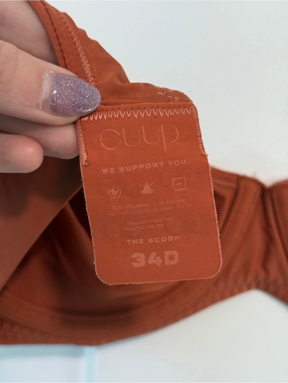 CUUP The Scoop Bra 34D Terracotta / Clay The Scoop - Microfiber Smooth Silky Bra